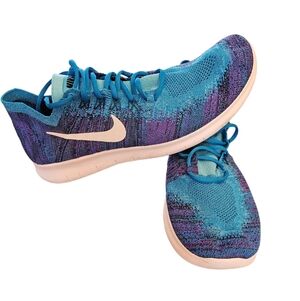 Nike Free RN Flyknit 2017 Running Shoes Nike Running Blue Purple Men's Size 12